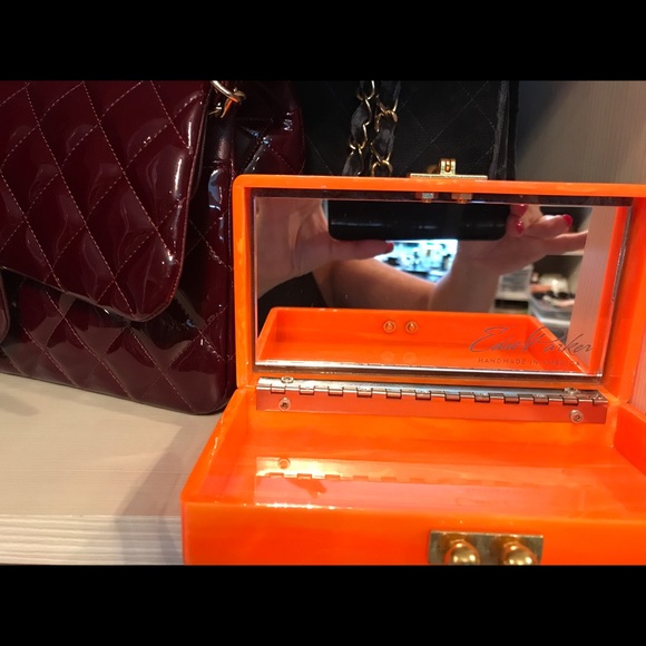 Edie Parker Orange and Brown Clutch - Picture 5 of 10